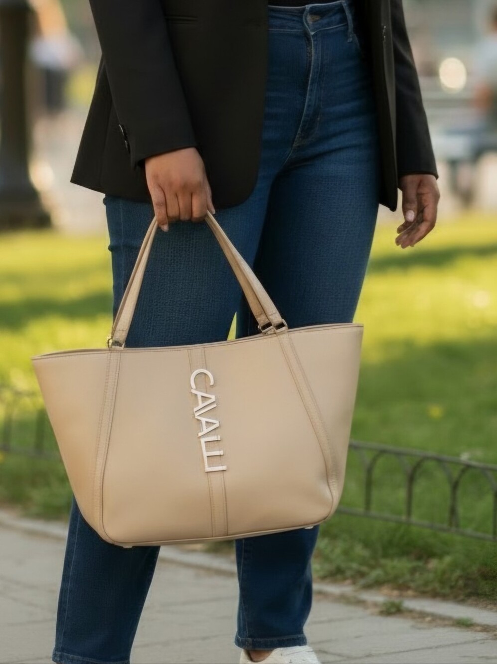 Cavalli Cream Tote Bag - Elegant Everyday Carryall